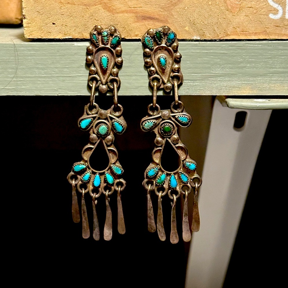 Turquoise silver earrings